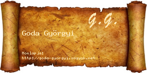 Goda Györgyi névjegykártya